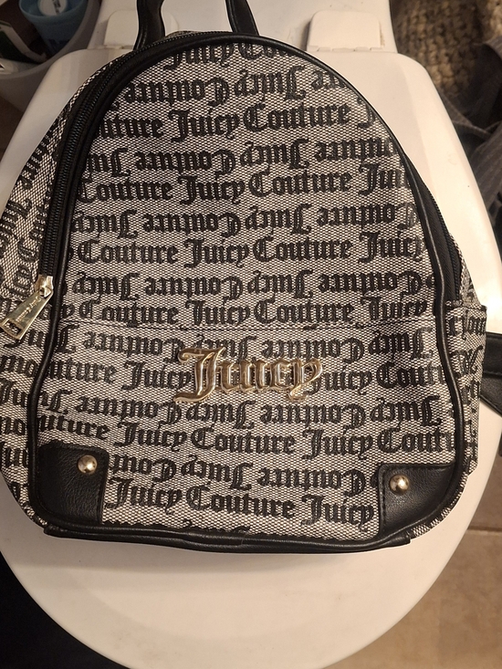 Juicy Couture Black and Gray Signature Logo Mini Backpack main image 10